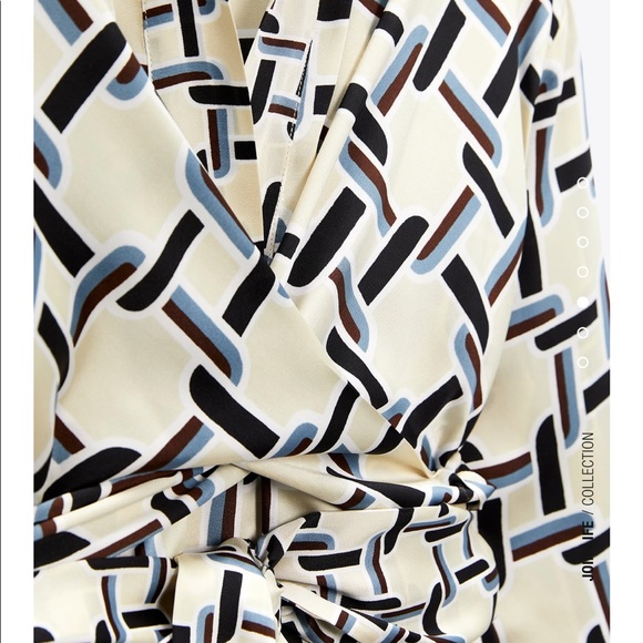 NWT Zara Print Ecru Dress - Picture 3 of 5